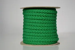 Pletená bavlněná šňůra zelená tráva 1 cm premium