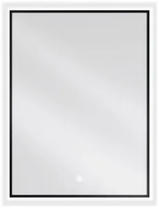 MEXEN Erma zrcadlo s osvětlením 60 x 80 cm, LED 6000K, černý rám 9814-060-080-611-70