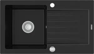 MEXEN Pablo granitový dřez 1 s odkapávačem 752x436 mm, černá 6510751010-77