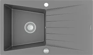 MEXEN Cesar granitový dřez 1 s odkapávačem 775x470 mm, šedá 6514771010-71