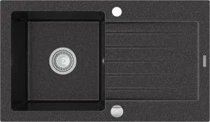 MEXEN Pablo granitový dřez 1 s odtokovou nosné stůl 752x436 mm, černá skvrnité 6510751010-76