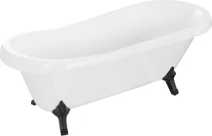 MEXEN/S Retro volně stojící vana 170x75 cm bílá, nohy černá , sifon chrom 53251707500-70