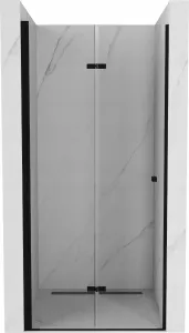 MEXEN LIMA skládací dveře 90x190 cm 6mm, černé, transparent se stěnovým profilem 856-090-000-70-00 #556354