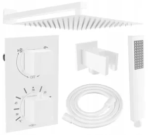 MEXEN/S Cube DR02 podomítkový sprchový SET + slim sprcha 25 cm, bílá 77502DR0225-20
