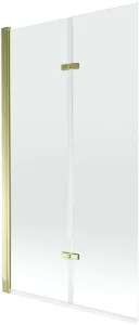 MEXEN Castor vanová zástěna 2-křídlo 100x150 cm, transparent, zlato 892-100-002-50-00