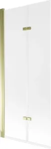MEXEN Castor vanová zástěna 2-křídlo 80x150 cm, dekor, zlato 892-080-002-50-30