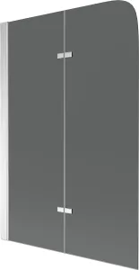MEXEN Felix vanová zástěna 2-křídlo 100x140 cm, grafit, chrom 890-100-002-01-40