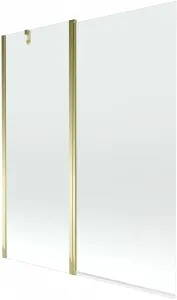 MEXEN Flip vanová zástěna 1-křídlo 140x150 cm, transparent, zlato 894-140-101-50-00
