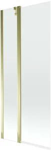 MEXEN Flip vanová zástěna 1-křídlo 80x150 cm, transparent, zlato 894-080-101-50-00