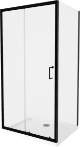 MEXEN/S Apia Sprchový kout 100x70, transparent, černá + vanička se sifonem 840-100-070-70-00-4010B