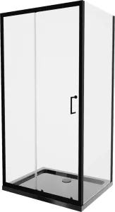 MEXEN/S Apia Sprchový kout 100x80, transparent, černá + vanička se sifonem 840-100-080-70-00-4070B