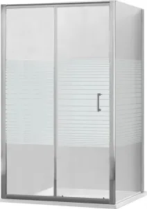 MEXEN/S Apia Sprchový kout 120 x 80, transparent/dekor, chrom + vanička se sifonem 840-120-080-01-20-4010