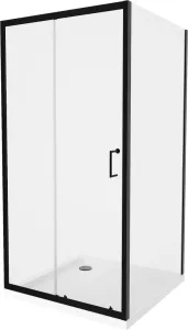 MEXEN/S Apia Sprchový kout 90x90, transparent, černá + vanička se sifonem 840-090-090-70-00-4010B