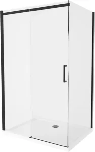 MEXEN/S Omega sprchový kout 100x100, transparent, černá + bílá vanička se sifonem 825-100-100-70-00-4010B