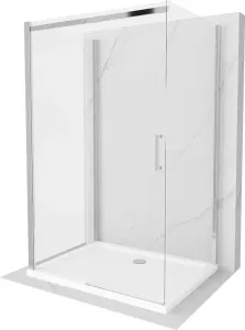 MEXEN/S OMEGA sprchový kout 3-stěnný 100x100, transparent, chrom + vanička včetně sifonu 825-100-100-01-00-3s-4010