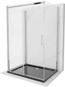 MEXEN/S OMEGA sprchový kout 3-stěnný 110x100, transparent, chrom + vanička včetně sifonu 825-110-100-01-00-3s-4070