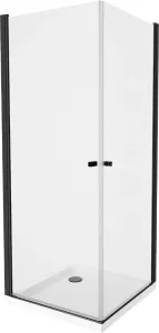 MEXEN/S PRETORIA duo sprchový kout 80 x 70, transparent, černý + vanička včetně sifonu 852-080-070-70-02-4010B