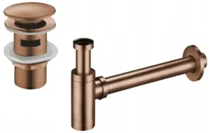 MEXEN/S Umyvadlový sifon s výpustí click-clack s přepadem, růžové zlato 7992050-60