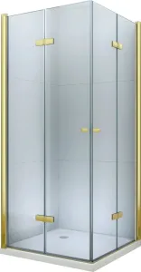 MEXEN/S Lima Duo sprchový kout 80 x 80, transparent, zlato 856-080-080-50-00-02