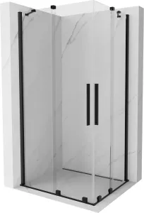 MEXEN/S Velar Duo čtvercový sprchový kout 100 x 90, transparent, černá 871-100-090-02-70