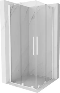 MEXEN/S Velar Duo čtvercový sprchový kout 90 x 90, transparent, bílá 871-090-090-02-20