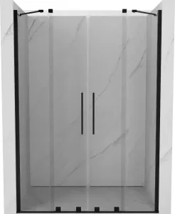 MEXEN/S Velar Duo posuvné sprchové dveře 140, transparent, czarne 871-140-000-02-70