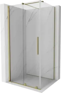 MEXEN/S Velar sprchový kout 130 x 100, transparent, zlatá 871-130-100-01-50