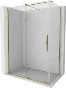 MEXEN/S Velar sprchový kout 160 x 100, transparent, zlatá 871-160-100-01-50