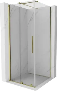 MEXEN/S Velar sprchový kout 90 x 90, transparent, zlatá 871-090-090-01-50