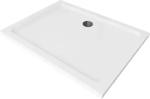 MEXEN/S Flat sprchová vanička obdélníková slim 140 x 100, bílá + černý sifon 40101014B