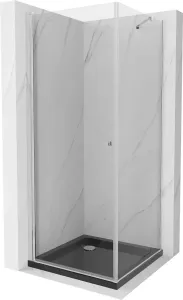 MEXEN/S Pretoria sprchový kout 80x80, transparent, chrom + sprchová vanička včetně sifonu 852-080-080-01-00-4070