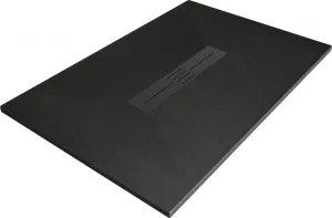 MEXEN/S Toro obdélníková sprchová vanička SMC 100 x 80, černá, mřížka černá 43708010-B
