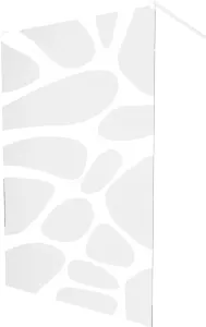 MEXEN/S KIOTO samostatně stojící sprchová zástěna 100 x 200 cm, transparent/bílý vzor 8 mm, bílá 800-100-002-20-97