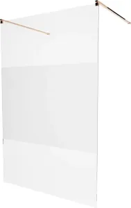 MEXEN/S KIOTO samostatně stojící sprchová zástěna 100 x 200, transparent/matné sklo 8 mm, růžové zlato 800-100-002-60-35