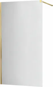 MEXEN/S KIOTO Sprchová zástěna WALK-IN 110x200 cm 8 mm, zlatá, zrcadlové sklo 800-110-101-50-50