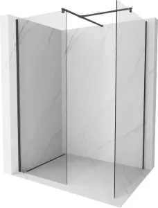 MEXEN/S Kioto Sprchová zástěna WALK-IN 120 x 110 cm, transparent, černá 800-120-202-70-00-110