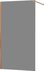 MEXEN/S KIOTO Sprchová zástěna WALK-IN 80x200 cm 8 mm, růžové zlato, kouřové sklo 800-080-101-60-40