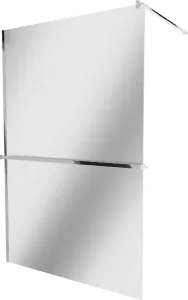 MEXEN/S KIOTO Sprchová zástěna WALK-IN s poličkou a držákem ručníků 120 x 200, zrcadlové 8 mm, chrom 800-120-121-01-50