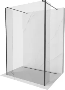 MEXEN/S Kioto Sprchová zástěna WALK-IN volněstojící 140 x 30 x 30 cm, transparent, černá 800-140-030-222-70-00-030