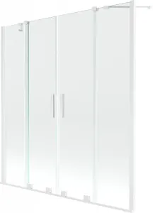 MEXEN/S Velar Duo Dvoukřídlá posuvná vanová zástěna 140 x 150 cm, transparent, bílá 896-140-000-02-20