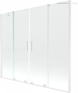 MEXEN/S Velar Duo vanová zástěna posuvná 190 x 150 cm, transparent, bílá 896-190-000-02-20