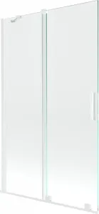 MEXEN/S Velar Dvoukřídlá posuvná vanová zástěna 110 x 150 cm, transparent, bílá 896-110-000-01-20