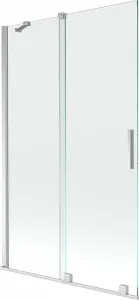 MEXEN/S Velar Dvoukřídlá posuvná vanová zástěna 110 x 150 cm, transparent, chrom 896-110-000-01-01