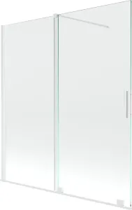 MEXEN/S Velar Dvoukřídlá posuvná vanová zástěna 150 x 150 cm, transparent, bílá 896-150-000-01-20