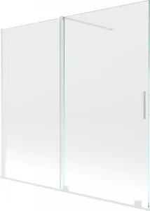 MEXEN/S Velar Dvoukřídlá posuvná vanová zástěna 170 x 150 cm, transparent, bílá 896-170-000-01-20