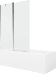 MEXEN/S Cubik obdélníková vana 150 x 70 cm s panelem + vanová zástěna 120 cm, transparent, chrom 550315070X9412110100