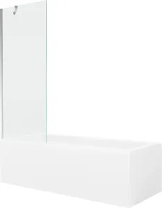 MEXEN/S Cubik obdélníková vana 160 x 70 cm s panelem + vanová zástěna 70 cm, transparent, chrom 550316070X9507000001