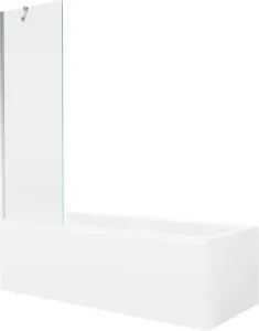 MEXEN/S Cubik obdélníková vana 170 x 70 cm s panelem + vanová zástěna 60 cm, transparent, chrom 550317070X9506000001