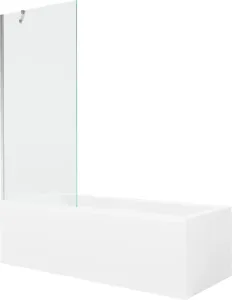 MEXEN/S Cubik obdélníková vana 170 x 70 cm s panelem + vanová zástěna 80 cm, transparent, chrom 550317070X9508000001