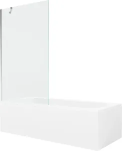 MEXEN/S Vega obdélníková vana 150 x 70 cm s panelem + vanová zástěna 100 cm, transparent, chrom 550115070X9510000001